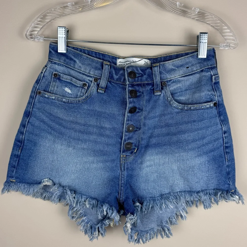 Abercrombie & Fitch Curve Love‎ Button Fly High Rise Short Size 2